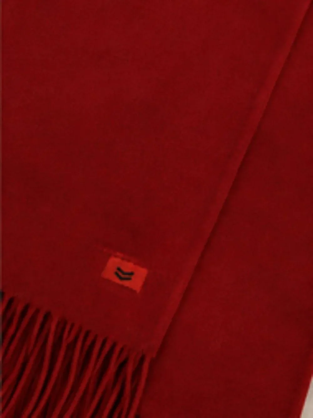 Classic Red Fringed Scarf Wrap Solid Crimson Soft Winter Accessory